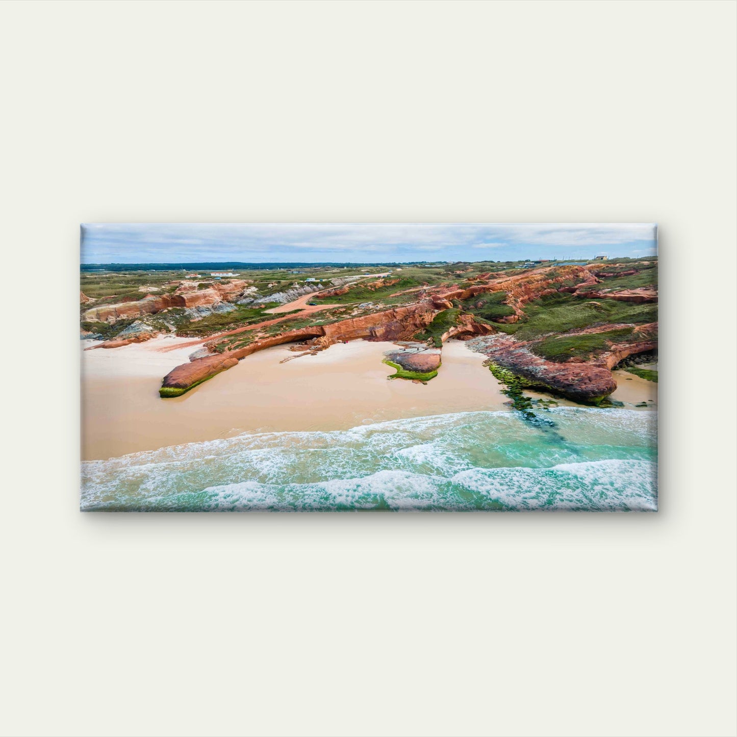 Aerial View Beautiful Ocean Wall Art Canvas Office Home Room Framed 120x60cm