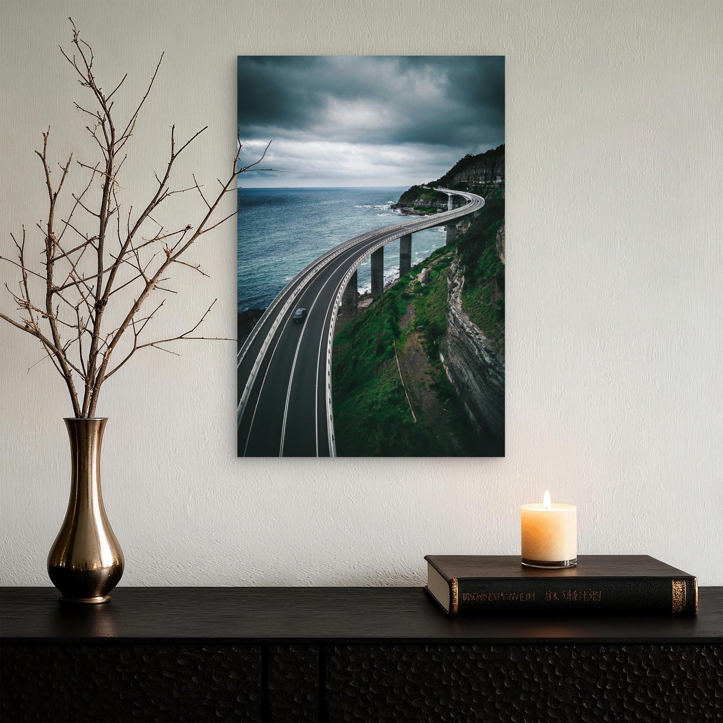 Grand Pacific Drive Coastal Sea Cliff Bridge 40x60cm Metal Print Ready to Hang