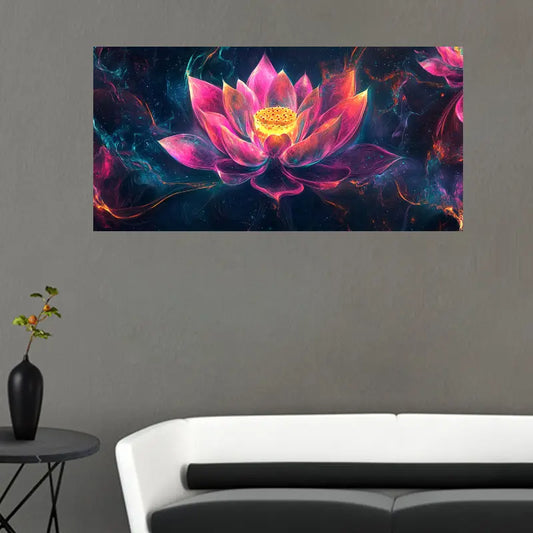 Large Lotus Flower Wall Art wall canvas office home room framed 120x60cm