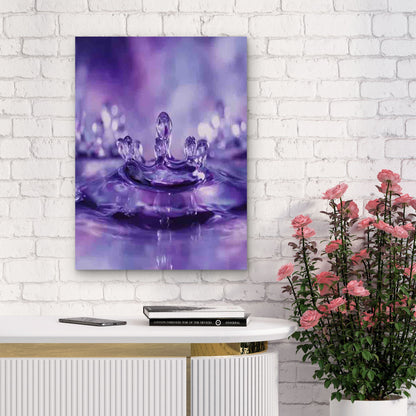 Abstract Purple Water Drop  60x90cm Metal Print Ready to Hang - Bella Home Decor