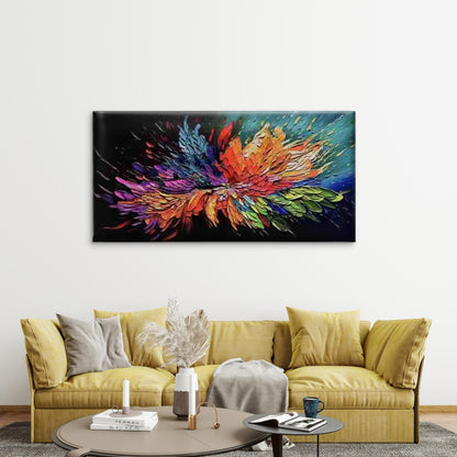 Abstract Images Feathers Wall Art Canvas Office Home Room Framed 120x60cm - Bella Home Decor