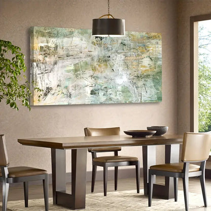 Brown Green Abstract Wall Art canvas office home room framed 120x60cm - Bella Home Decor