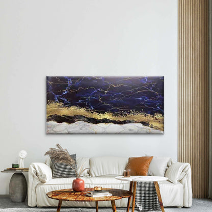 Abstract Golden Black White Wall Art Canvas Office Home Room Framed 120x60cm - Bella Home Decor