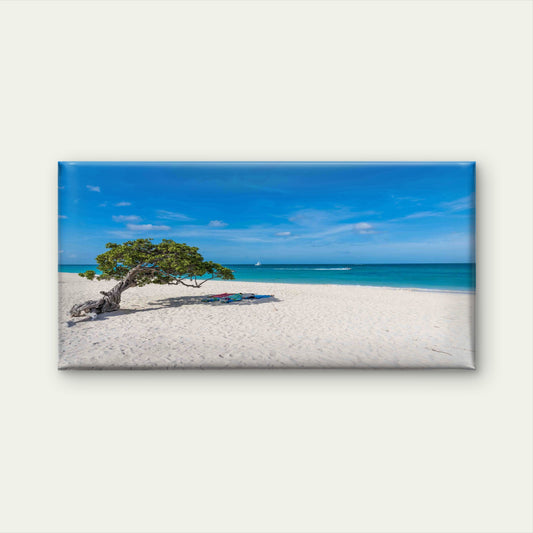 Beach Sea With Towels Laid Out Wall Art Canvas Office Home Room Framed 120x60cm