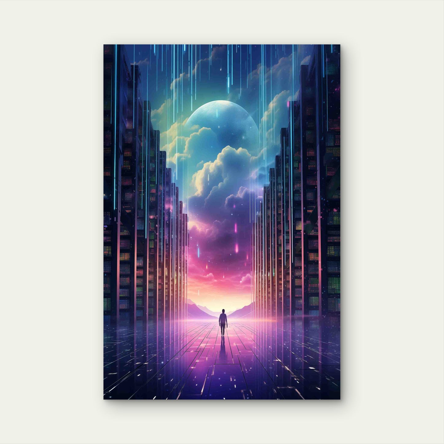 Cyber Security Concept Digital Art 40x60cm Metal Print Ready to Hang - Bella Home Decor
