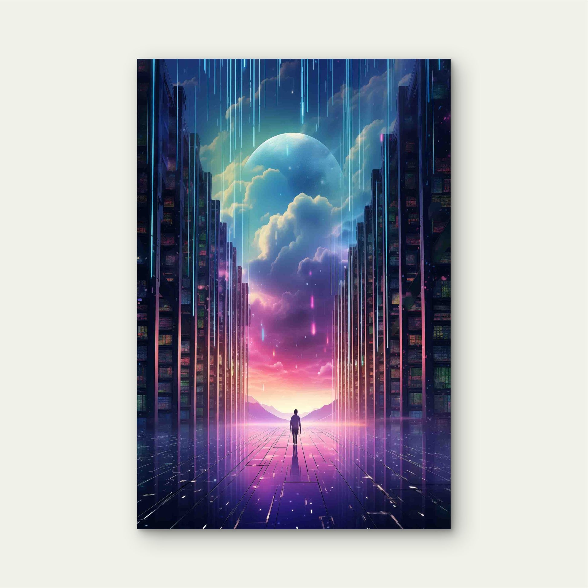 Cyber Security Concept Digital Art 40x60cm Metal Print Ready to Hang - Bella Home Decor
