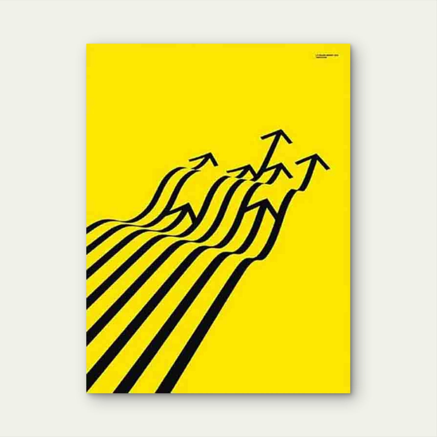 Abstract Yellow Wave Metal Print Ready to Hang