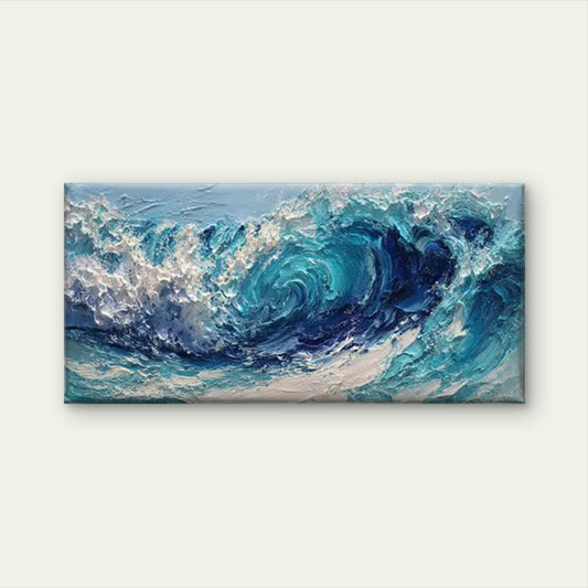 Minimalist Ocean Wave Sea Wave Wall Art Canvas Office Home Room Framed 120x60cm
