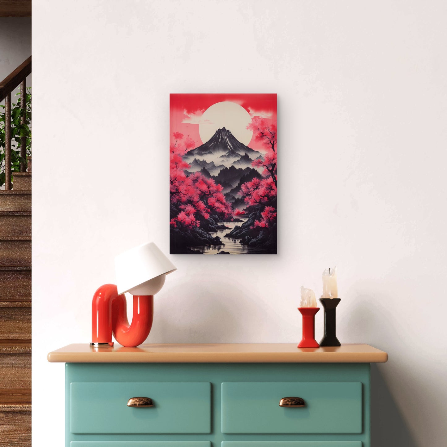 Digital Art Beautiful Mountains 40x60cm Metal Print Ready to Hang