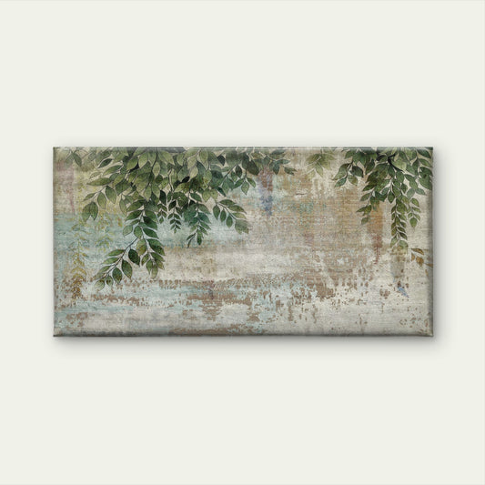 Green Tree Leaves Shabby Chic Wall Art Canvas Office Home Room Framed 120x60cm