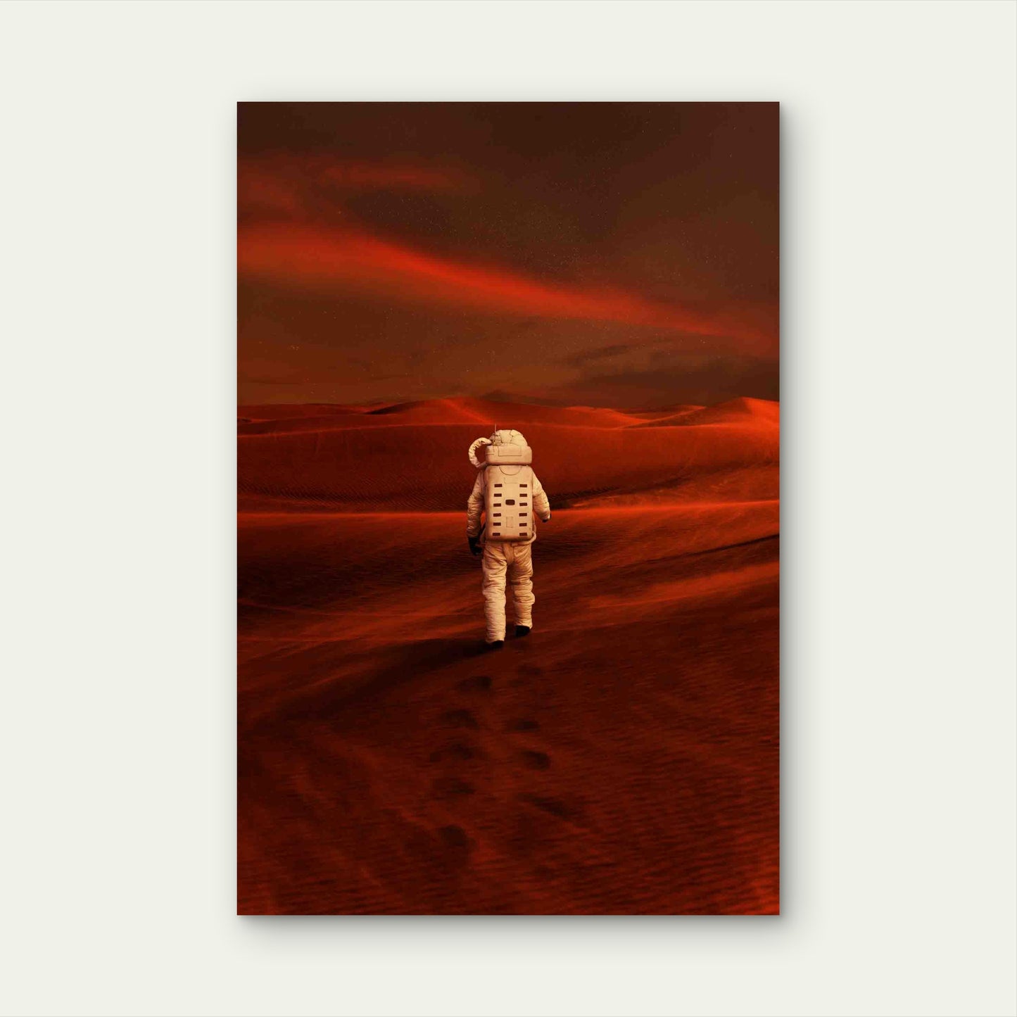 Alone On The Red Planet 60x90cm Metal Print Ready to Hang - Bella Home Decor
