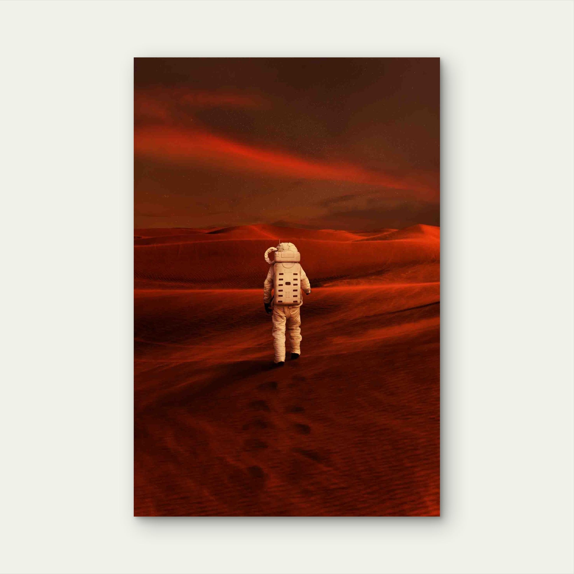 Alone On The Red Planet 60x90cm Metal Print Ready to Hang - Bella Home Decor