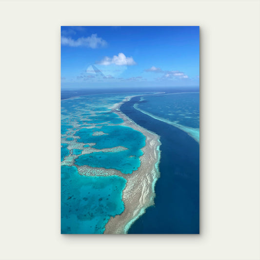 Great Barrier Reef Queensland Aerial Ocean 40x60cm Metal Print Ready to Hang