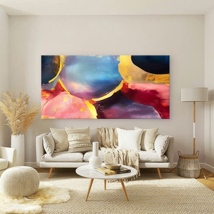 Abstract Circle Decorative Wall Art Canvas Office Home Room Framed 120x60cm