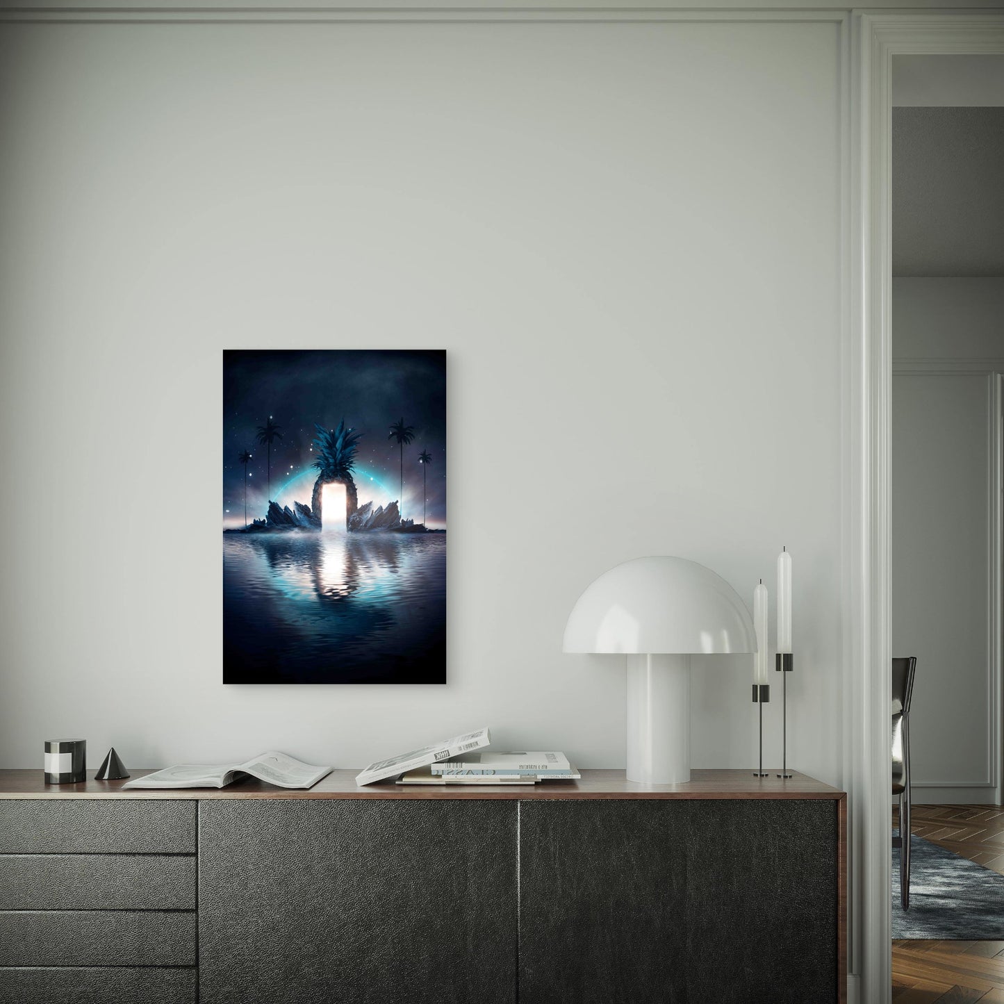 Abstract Fantasy Background Night Landscape  60x90cm Metal Print Ready to Hang