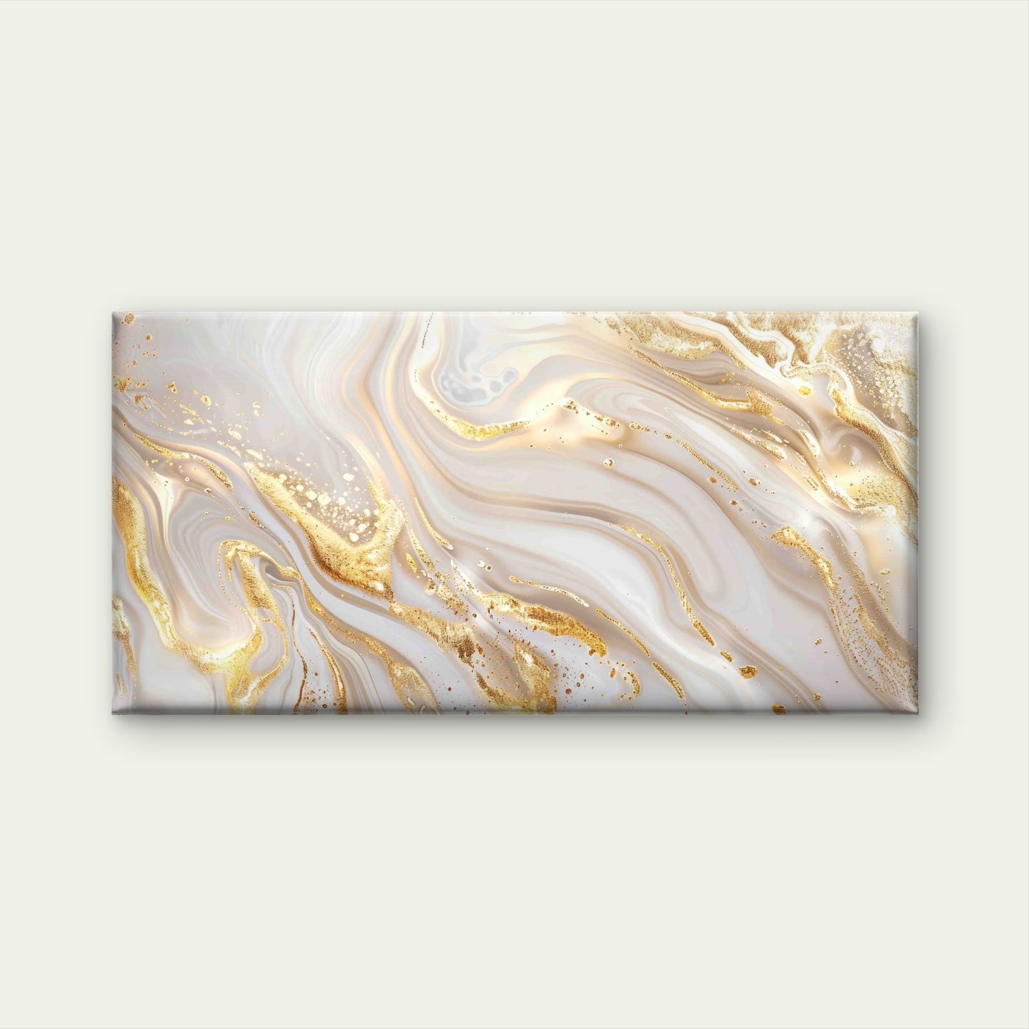 White Gold Marble Texture Wall Art Canvas Office Home Room Framed 120x60cm