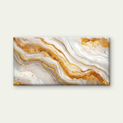 Luxurious Gold, White Marble Wall Art Canvas Office Home Room Framed 120x60cm