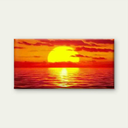Golden Sunset Glow Wall Art Canvas Office Home Room Framed 120x60cm - Bella Home Decor