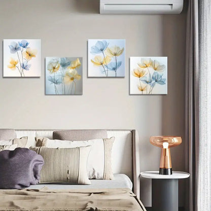 4pcs Design Poster, Soft Aesthetic FT  Wall Art Canvas Framed