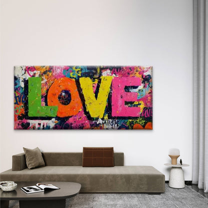 Graffiti Modern Street Art Wall Art Canvas Office Home Room Framed 120x60cm