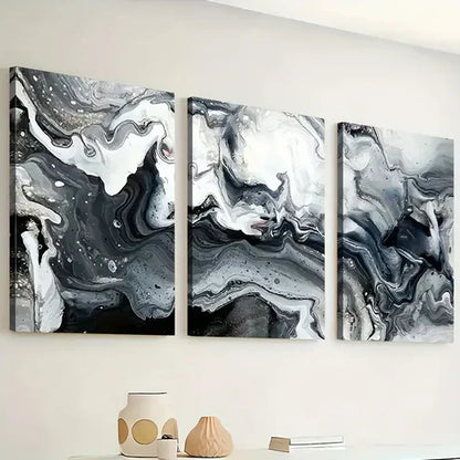 3pcs Modern Light Luxury Abstract Art Marble Wall Art Set Canvas Unframed - High Quality Print 100% Australian Made Wall Canvas