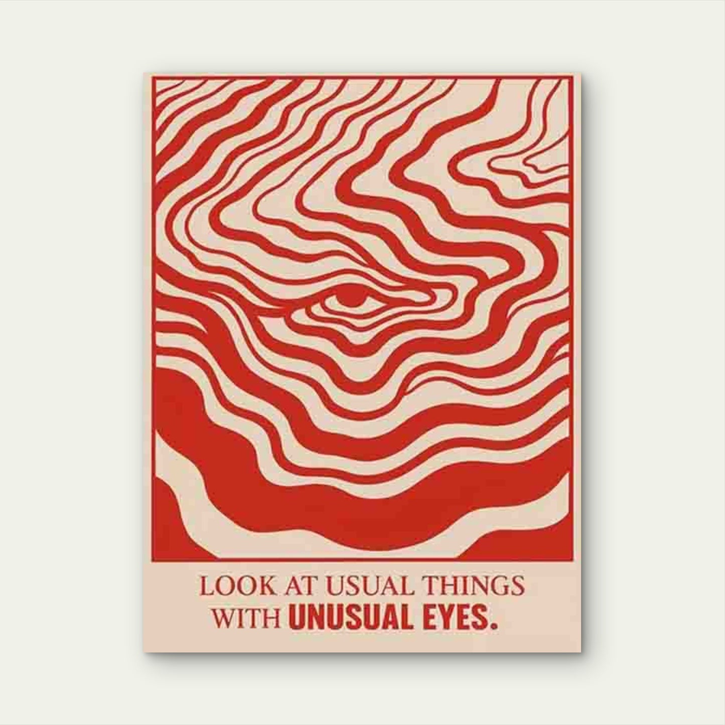 Modern Retro Design Abstract Eye Waves  60x90cm Metal Print Ready to Hang