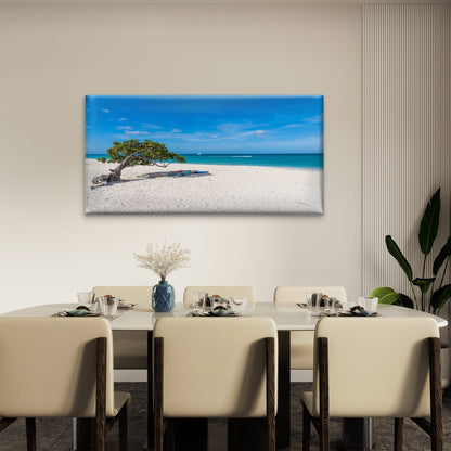 Beach Sea With Towels Laid Out Wall Art Canvas Office Home Room Framed 120x60cm