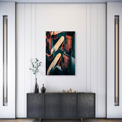 Scenic View of An Old Residential Building 60x90cm Metal Print Ready to Hang