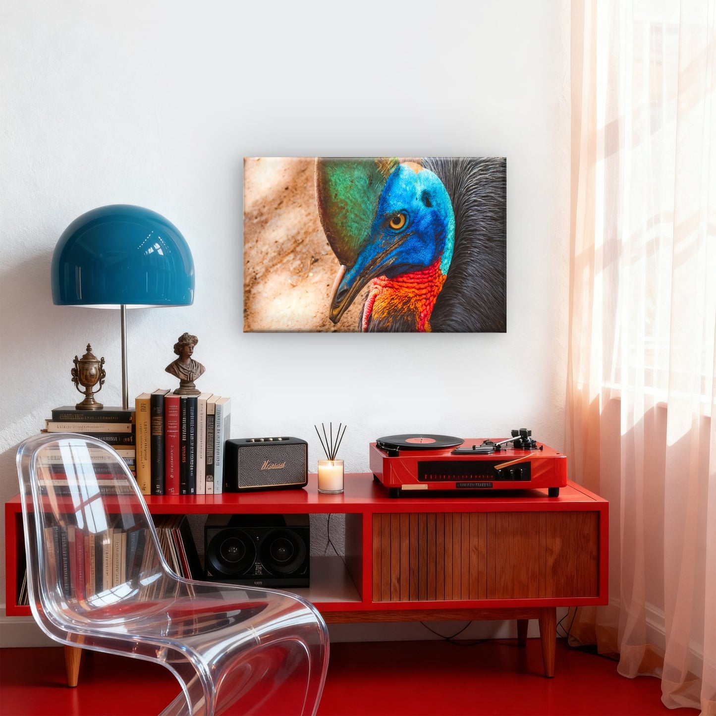 Cassowary Bird Portrait Wall Art Decor 100% Australian Made