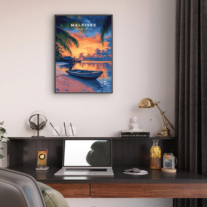 Discover Beauty In The Maldives Travel Poster Print Wall Art