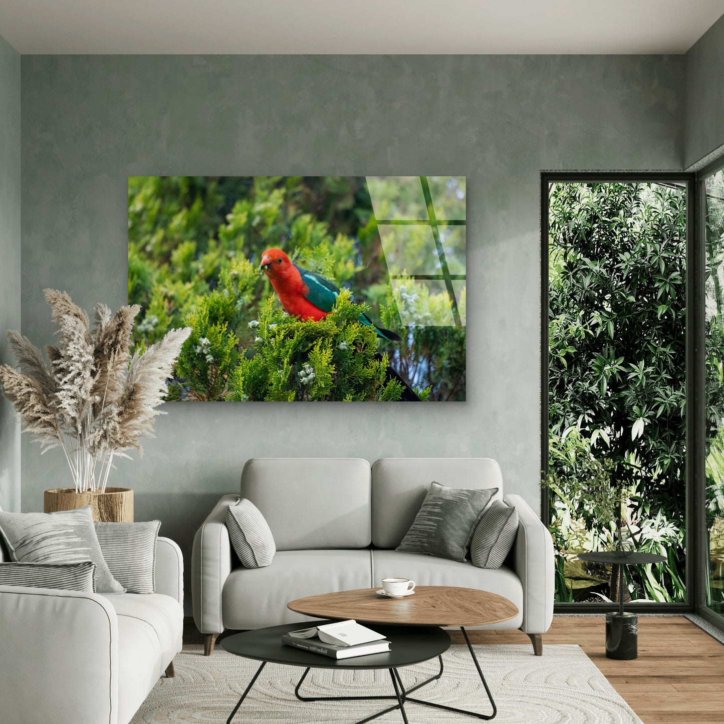 Australian King Parrot Native Red Green Acrylic Glass Printing Wall Art Australian Made Quality