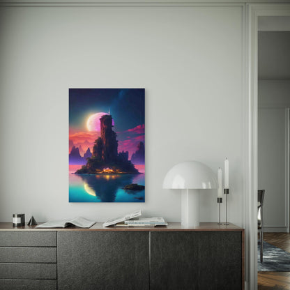 Futuristic Fantasy Abstract Night 60x90cm Metal Print Ready to Hang