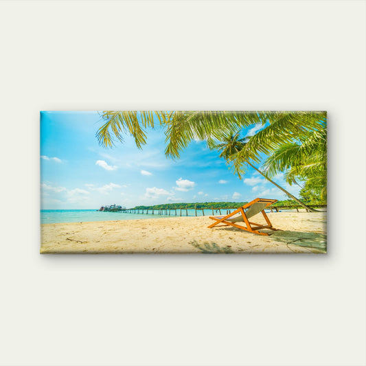 Koh Kood Thailand Beach Palm Wall Art Canvas Office Home Room Framed 120x60cm