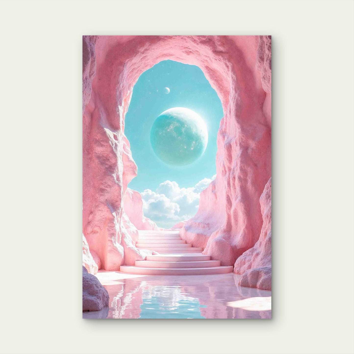 Pastel Fantasy Surreal Dream 60x90cm Metal Print Ready to Hang - Bella Home Decor