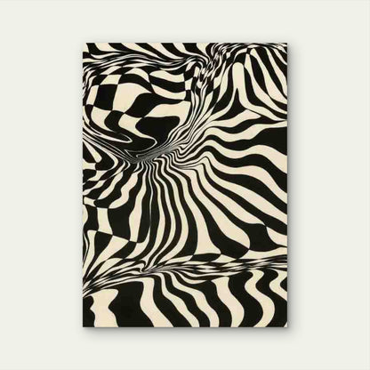 Abstract Black White Wave 60x90cm Metal Print Ready to Hang - Bella Home Decor