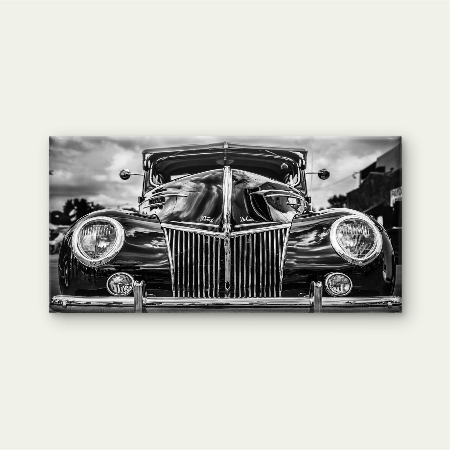 Vintage Ford Deluxe Classic Car Wall Art Canvas Office Home Framed 120x60cm