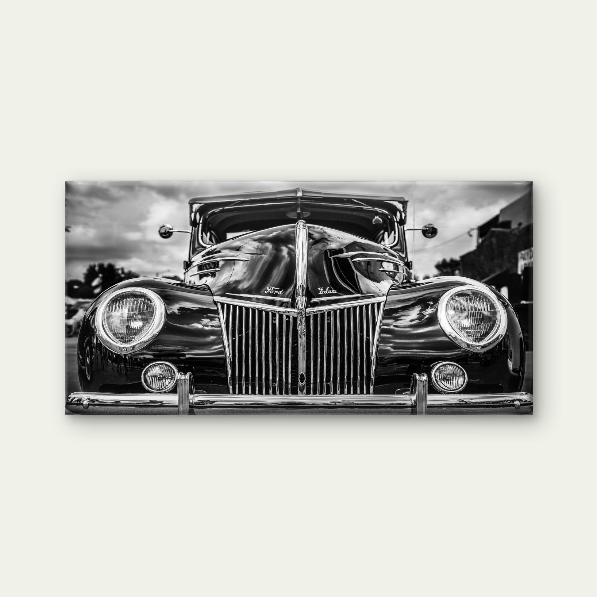 Vintage Ford Deluxe Classic Car Wall Art Canvas Office Home Framed 120x60cm