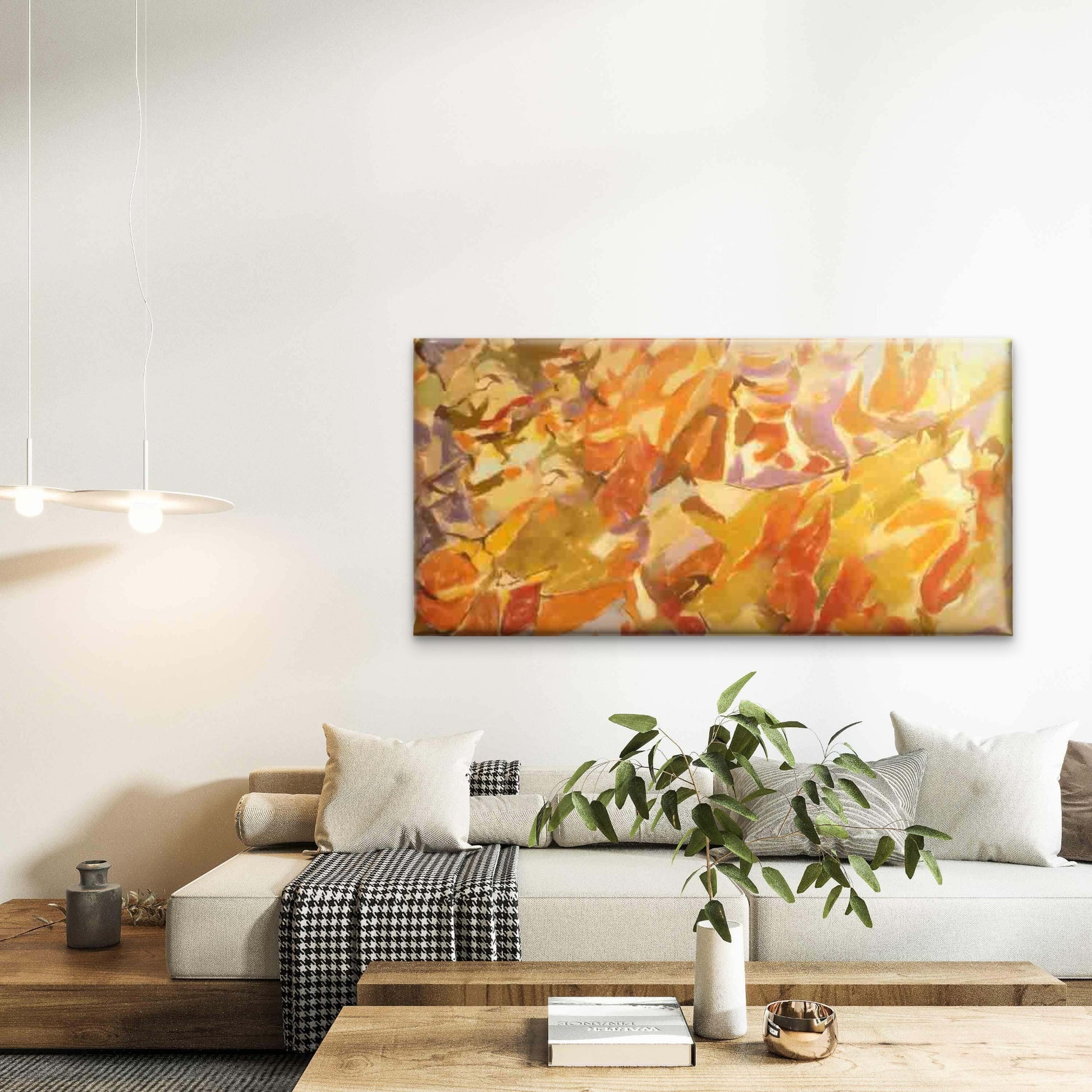 Abstract with Colorful Brush Wall Art Canvas Office Home Room Framed 120x60cm - Bella Home Decor