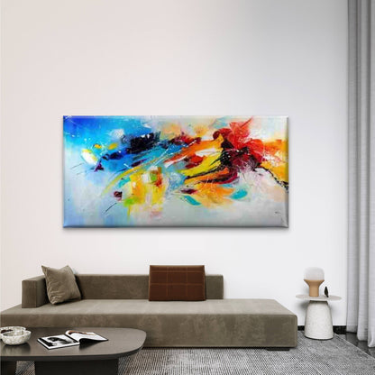 Vibrant Colorful Abstract Wall Art Canvas Office Home Room Framed 120x60cm