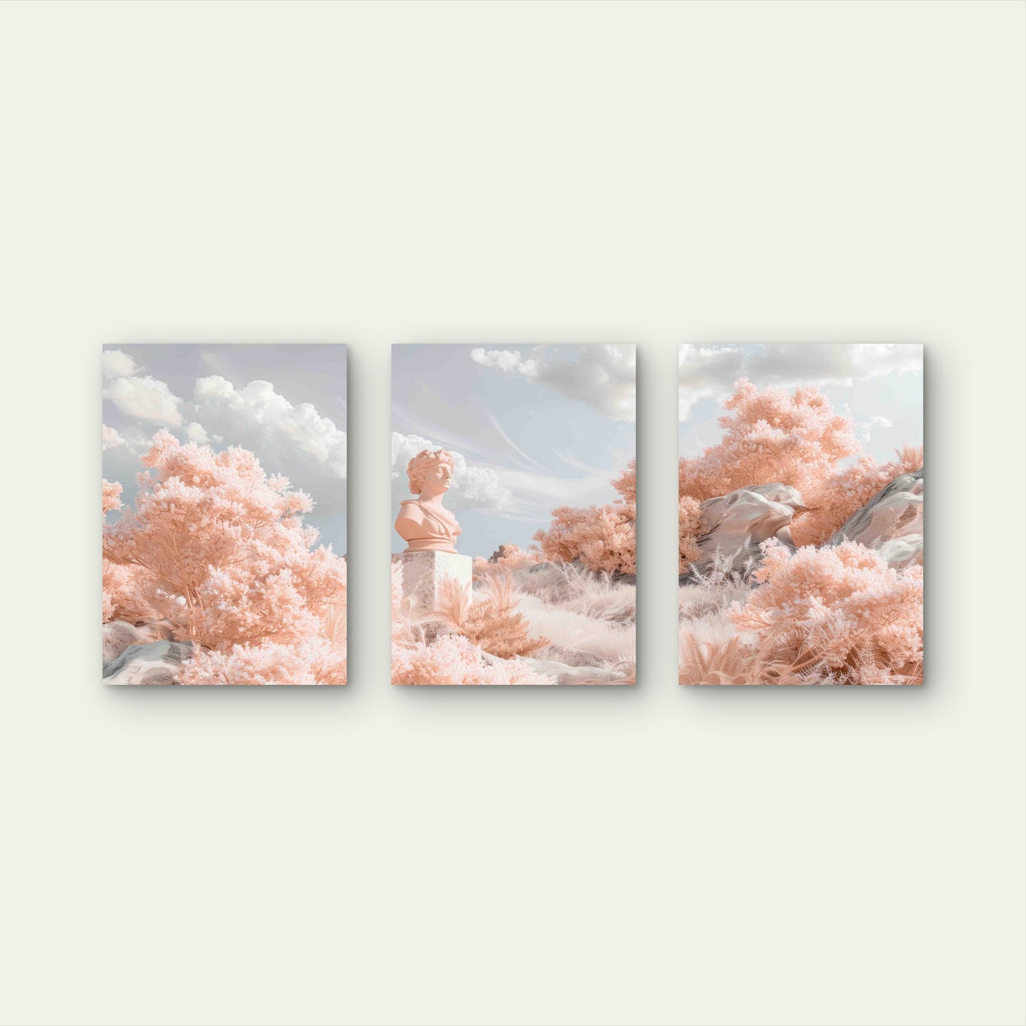 3pcs Dreamy Aesthetic Nature Landscape Metal Print Ready to Hang Art - Bella Home Decor