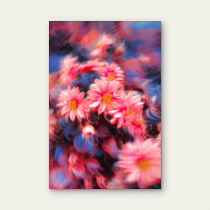 Blurry Pink Flowers with a Soft Focus Effect 60x90cm Metal Print Ready to Hang
