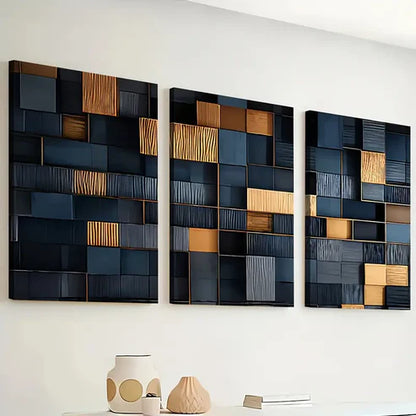 3pcs Modern Fashion Abstract Irregular Graphics Wall Art Set Canvas Unframed - High Quality Print 100% Australian Made Wall Canvas