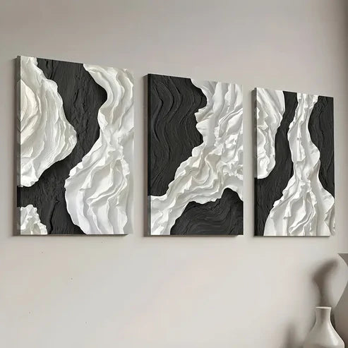 3pcs Modern Abstract Geometric Light Luxury Art Wall Art Set Canvas Framed 60x90cm - High Quality Print 100% Australian Made Wall Canv