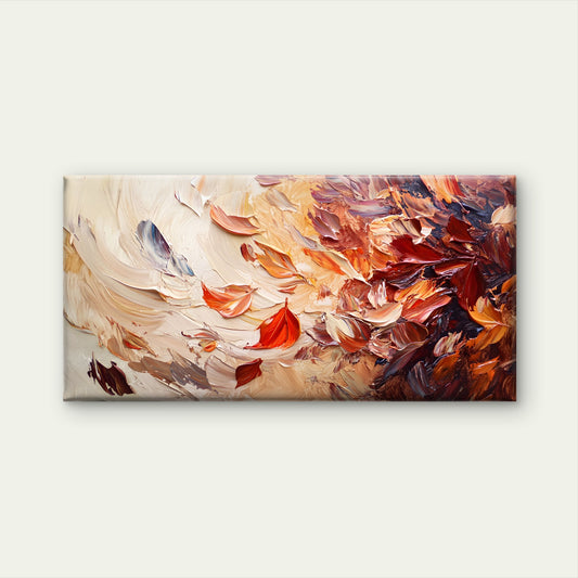 Autumn Falling Leaves Wall Art Canvas Office Home Room Framed 120x60cm