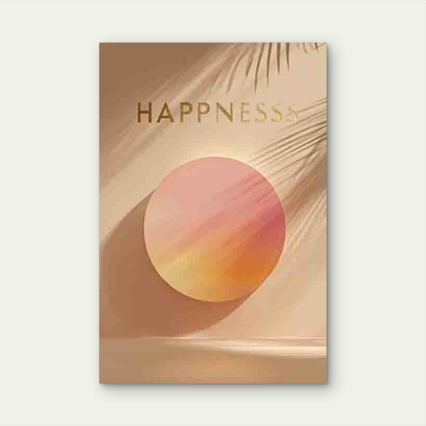 Beige & Golden Gradient Circle 60x90cm Metal Print Ready to Hang
