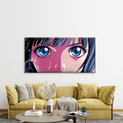 Face of a Young Anime Girl Wall Art Canvas Office Home Room Framed 120x60cm - Bella Home Decor
