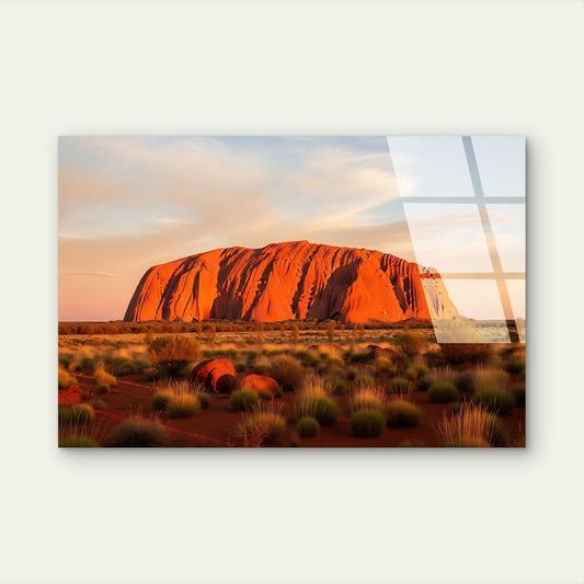 Australia Uluru Ayers Rock Desert Acrylic Glass Printing Wall Art Australian Made