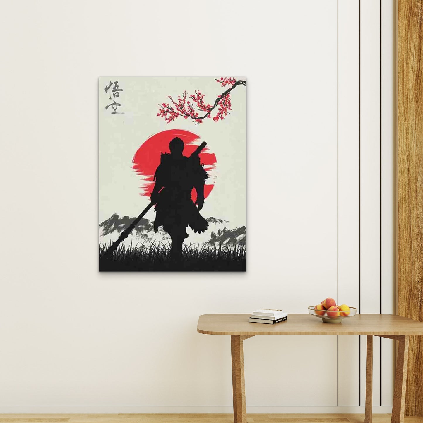Japanese Samurai at Sunset  60x90cm Metal Print Ready to Hang