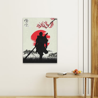 Japanese Samurai at Sunset Metal Print Ready to Hang