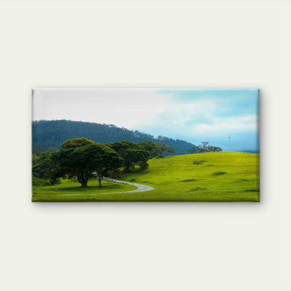 GREEN HILLS WINDING ROAD Wall Art Canvas Office Home Room Framed 120x60cm